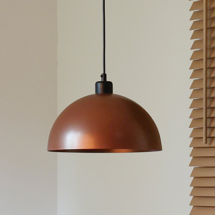 Duolla - IRONLINE Cable Pendant 1x E27/15W/230V, Ø 27 cm, Copper/Black