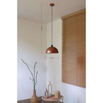 Duolla - IRONLINE Cable Pendant 1x E27/15W/230V, Ø 27 cm, Copper/Black