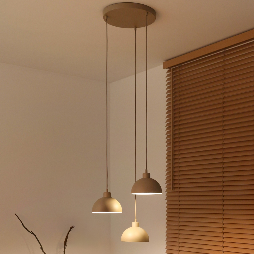 Duolla - IRONLINE Cable Pendant 3xE27/15W/230V Beige