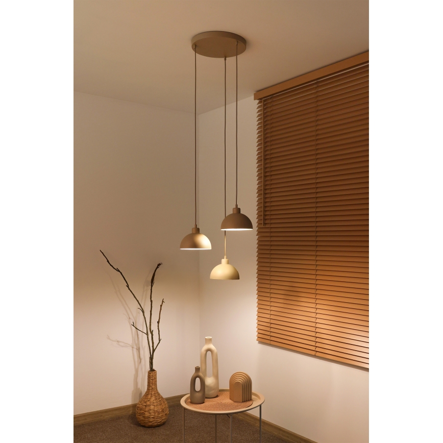 Duolla - IRONLINE Cable Pendant 3xE27/15W/230V Beige