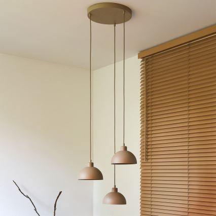 Duolla - IRONLINE Cable Pendant 3xE27/15W/230V Beige