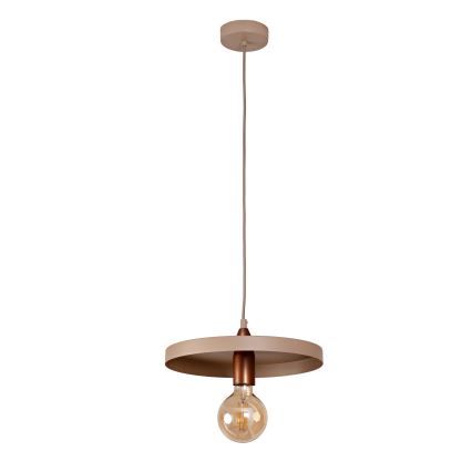 Duolla - IRONLINE Cable Pendant Lamp 1xE27/15W/230V Ø 30 cm beige/copper