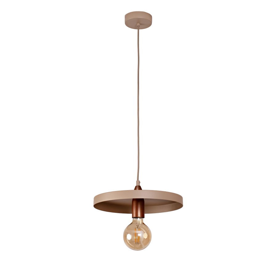 Duolla - IRONLINE Cable Pendant Lamp 1xE27/15W/230V Ø 30 cm beige/copper