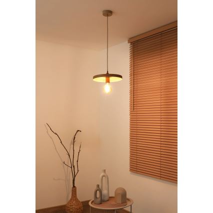 Duolla - IRONLINE Cable Pendant Lamp 1xE27/15W/230V Ø 30 cm beige/copper