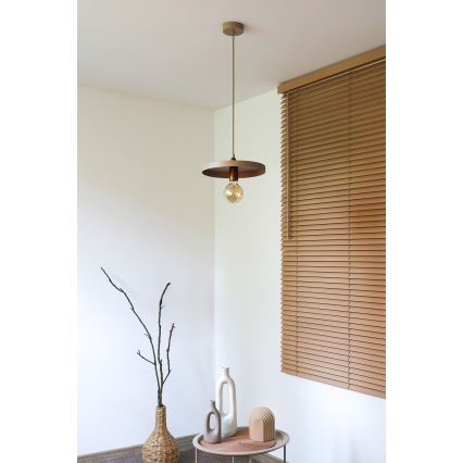 Duolla - IRONLINE Cable Pendant Lamp 1xE27/15W/230V Ø 30 cm beige/copper