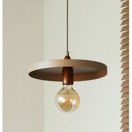 Duolla - IRONLINE Cable Pendant Lamp 1xE27/15W/230V Ø 30 cm beige/copper