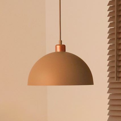Duolla - IRONLINE Cable Pendant Light 1xE27/15W/230V, dia. 27 cm, beige/copper