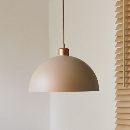 Duolla - IRONLINE Cable Pendant Light 1xE27/15W/230V, dia. 27 cm, beige/copper