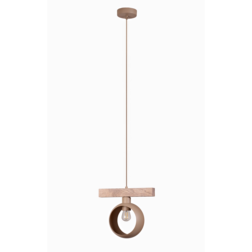 Duolla - IRONLINE Cable Pendant Light 1xE27/15W/230V Pine Oak/Beige