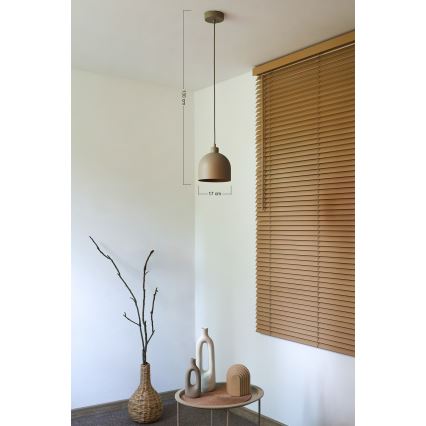 Duolla - IRONLINE Cable Pendant Light 1xE27/15W/230V Ø 17 cm, Beige