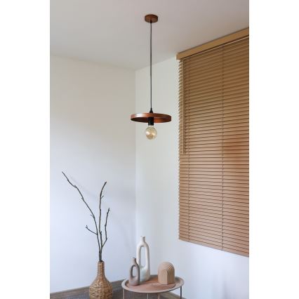Duolla - IRONLINE Cable Pendant Light 1xE27/15W/230V Ø 30 cm Copper/Black