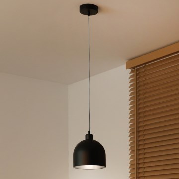 Duolla - IRONLINE cable-suspended pendant light 1xE27/15W/230V Ø 17 cm black