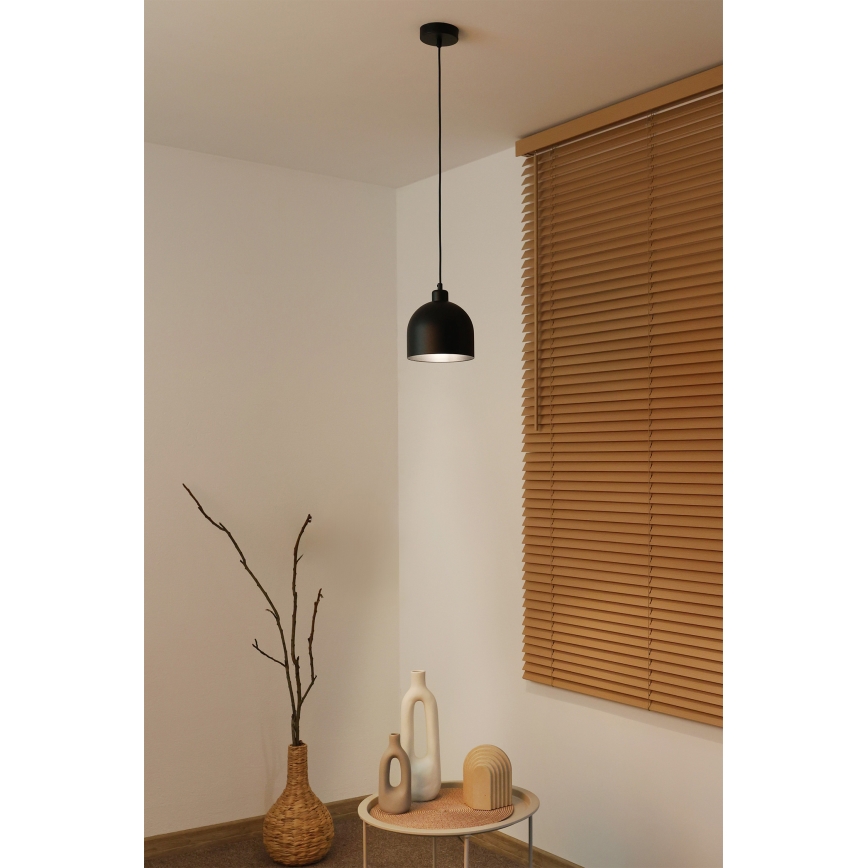 Duolla - IRONLINE cable-suspended pendant light 1xE27/15W/230V Ø 17 cm black