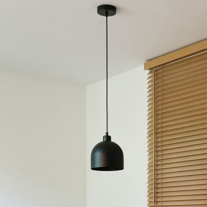 Duolla - IRONLINE cable-suspended pendant light 1xE27/15W/230V Ø 17 cm black
