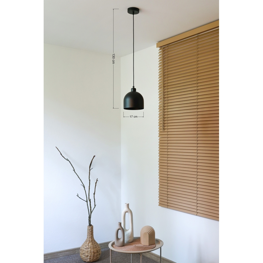 Duolla - IRONLINE cable-suspended pendant light 1xE27/15W/230V Ø 17 cm black