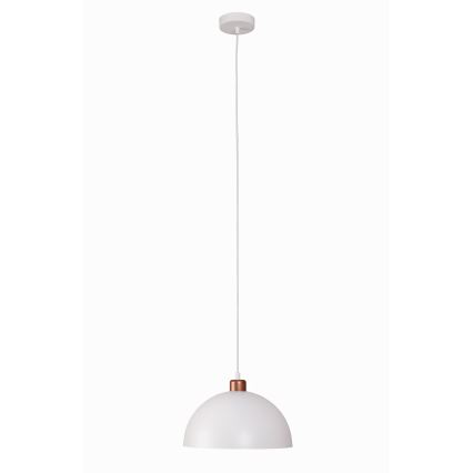 Duolla - IRONLINE cable-suspended pendant light 1×E27/15W/230V, Ø 27 cm, White/Copper
