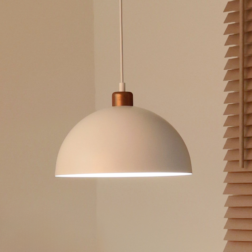 Duolla - IRONLINE cable-suspended pendant light 1×E27/15W/230V, Ø 27 cm, White/Copper