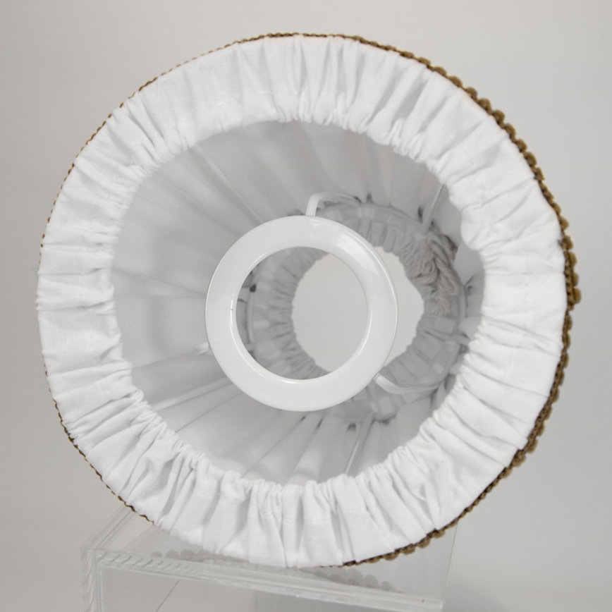 Duolla - Lampshade for table and floor lamp E27 d. 15 cm white/brown