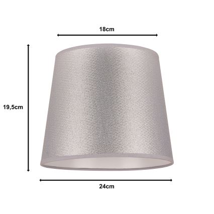 Duolla - Lampshade for table lamp CLASSIC M E27 d. 24 cm silver