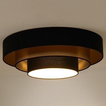 Duolla - LED Ceiling light LUNETA LED/26W/230V d. 60 cm 4000K black/gold