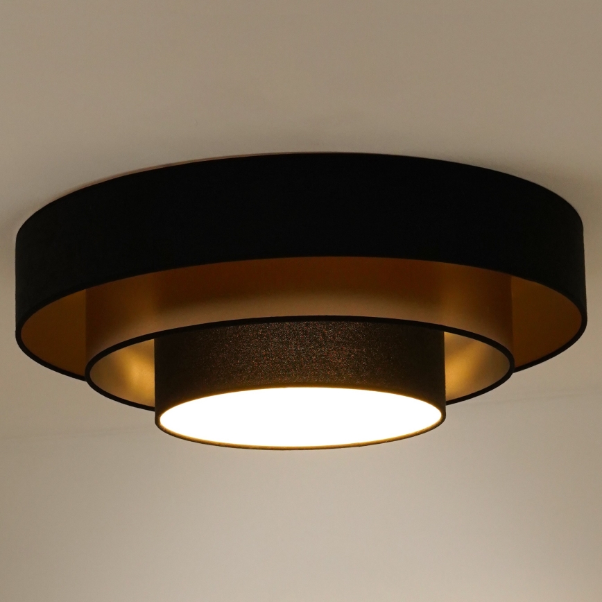 Duolla - LED Ceiling light LUNETA LED/26W/230V d. 60 cm 4000K black/gold