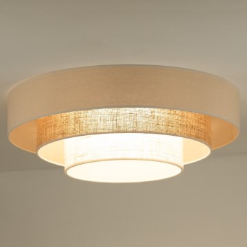 Duolla - LED Ceiling light LUNETA LED/26W/230V d. 60 cm 4000K rattan/beige/brown
