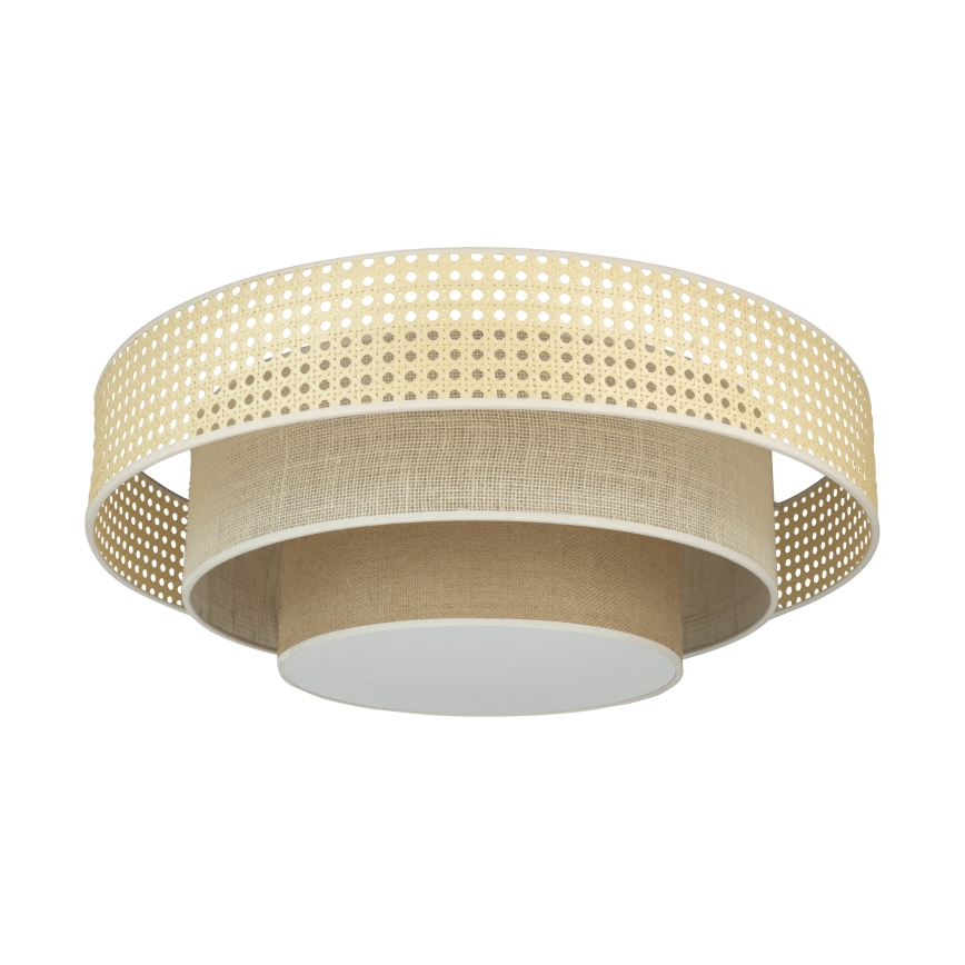 Duolla - LED Ceiling light LUNETA LED/26W/230V d. 60 cm 4000K rattan/beige/brown