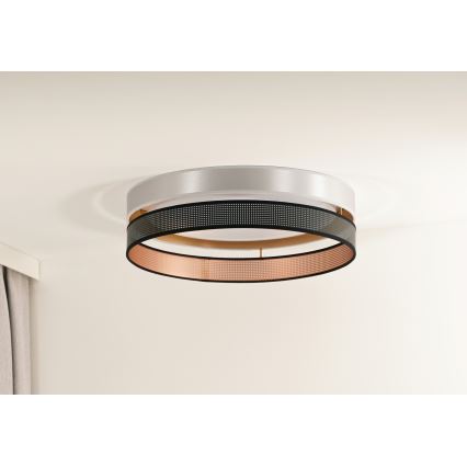 Duolla - LED Ceiling light ROLLER DUO SHINY LED/24W/230V d. 45 cm silver/black