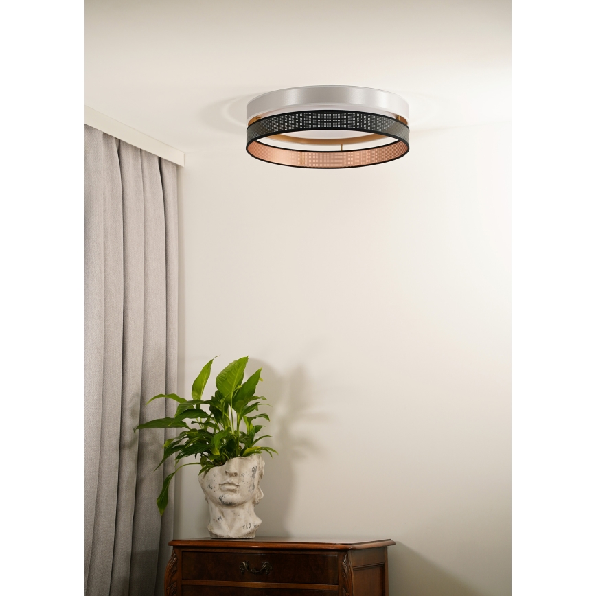 Duolla - LED Ceiling light ROLLER DUO SHINY LED/24W/230V d. 45 cm silver/black
