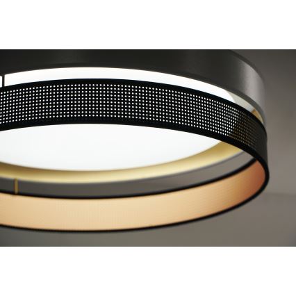 Duolla - LED Ceiling light ROLLER DUO SHINY LED/24W/230V d. 45 cm silver/black