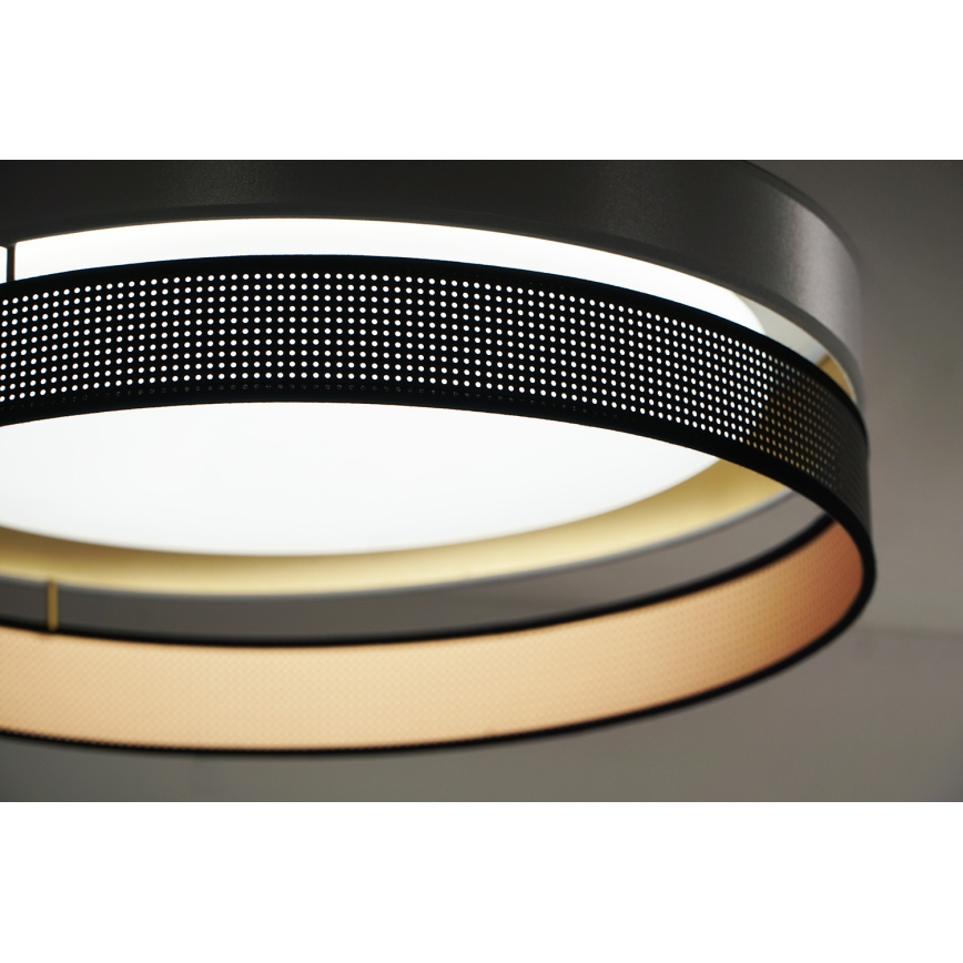 Duolla - LED Ceiling light ROLLER DUO SHINY LED/24W/230V d. 45 cm silver/black