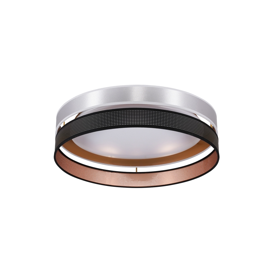 Duolla - LED Ceiling light ROLLER DUO SHINY LED/24W/230V d. 45 cm silver/black