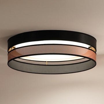 Duolla - LED Ceiling light ROLLER DUO SHINY LED/24W/230V d. 45 cm black/copper