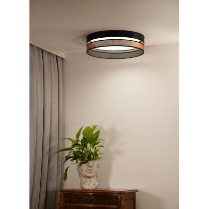 Duolla - LED Ceiling light ROLLER DUO SHINY LED/24W/230V d. 45 cm black/copper