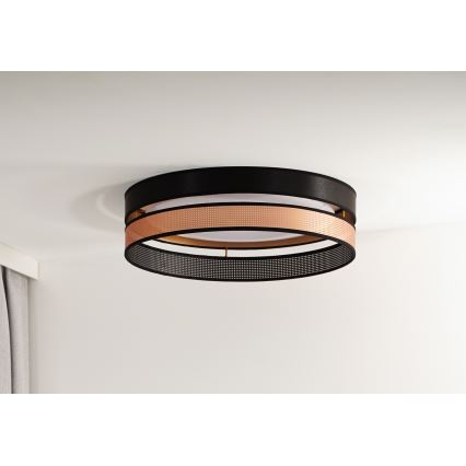 Duolla - LED Ceiling light ROLLER DUO SHINY LED/24W/230V d. 45 cm black/copper