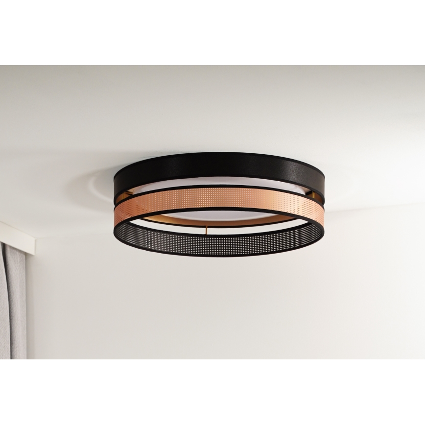 Duolla - LED Ceiling light ROLLER DUO SHINY LED/24W/230V d. 45 cm black/copper