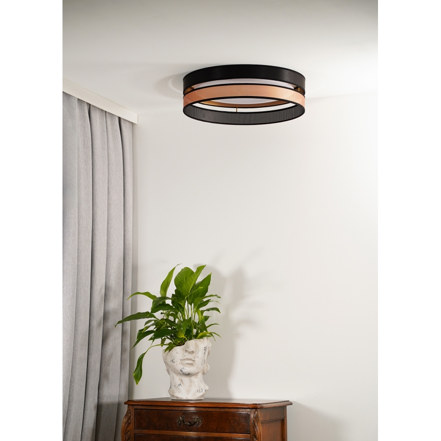 Duolla - LED Ceiling light ROLLER DUO SHINY LED/24W/230V d. 45 cm black/copper