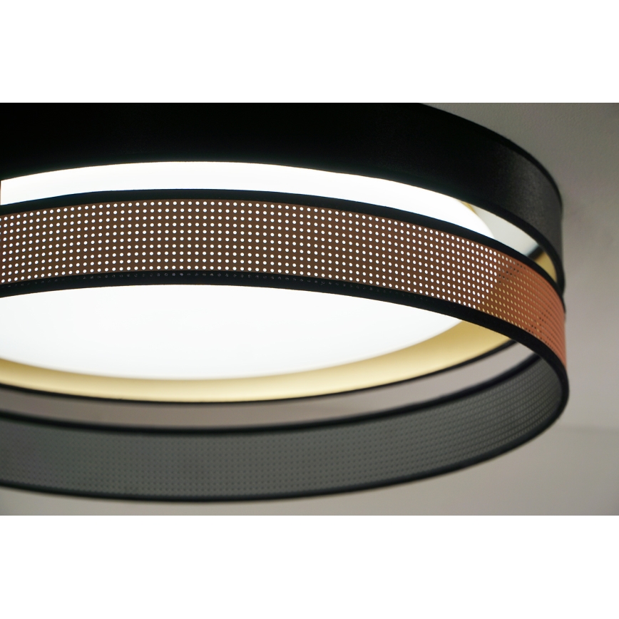 Duolla - LED Ceiling light ROLLER DUO SHINY LED/24W/230V d. 45 cm black/copper