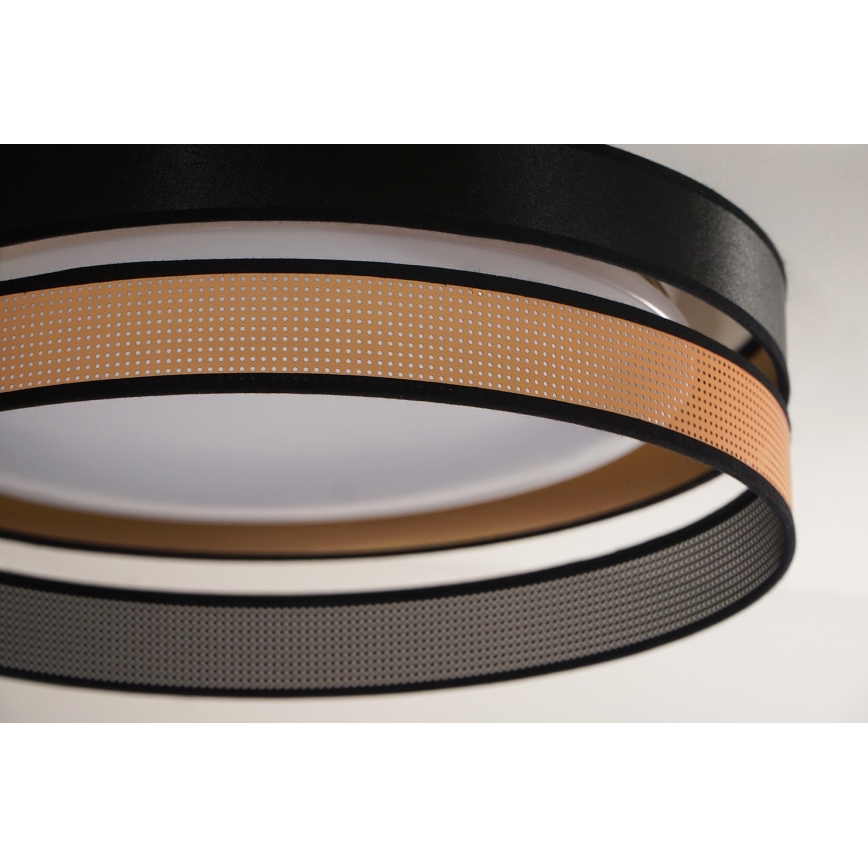 Duolla - LED Ceiling light ROLLER DUO SHINY LED/24W/230V d. 45 cm black/copper