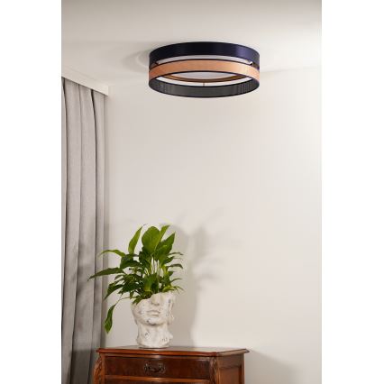 Duolla - LED Ceiling light ROLLER DUO SHINY LED/24W/230V d. 45 cm blue/copper
