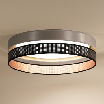 Duolla - LED Ceiling light ROLLER DUO SHINY LED/24W/230V d. 45 cm silver/black