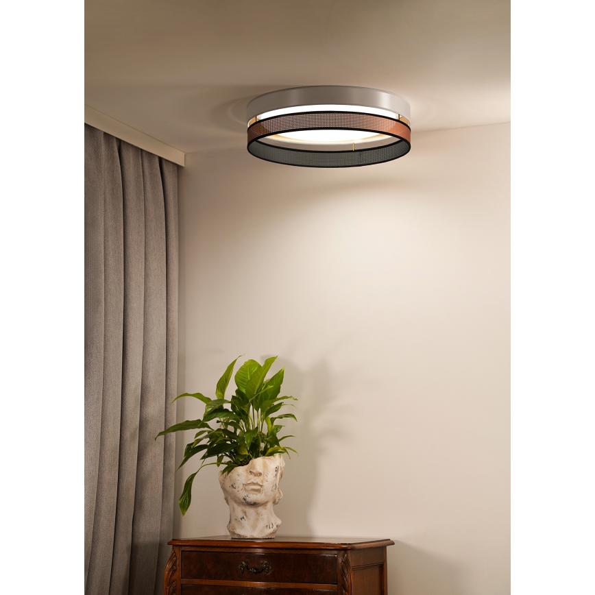 Duolla - LED Ceiling light ROLLER DUO SHINY LED/24W/230V d. 45 cm white/copper