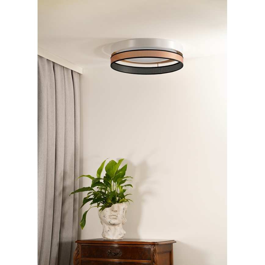 Duolla - LED Ceiling light ROLLER DUO SHINY LED/24W/230V d. 45 cm white/copper