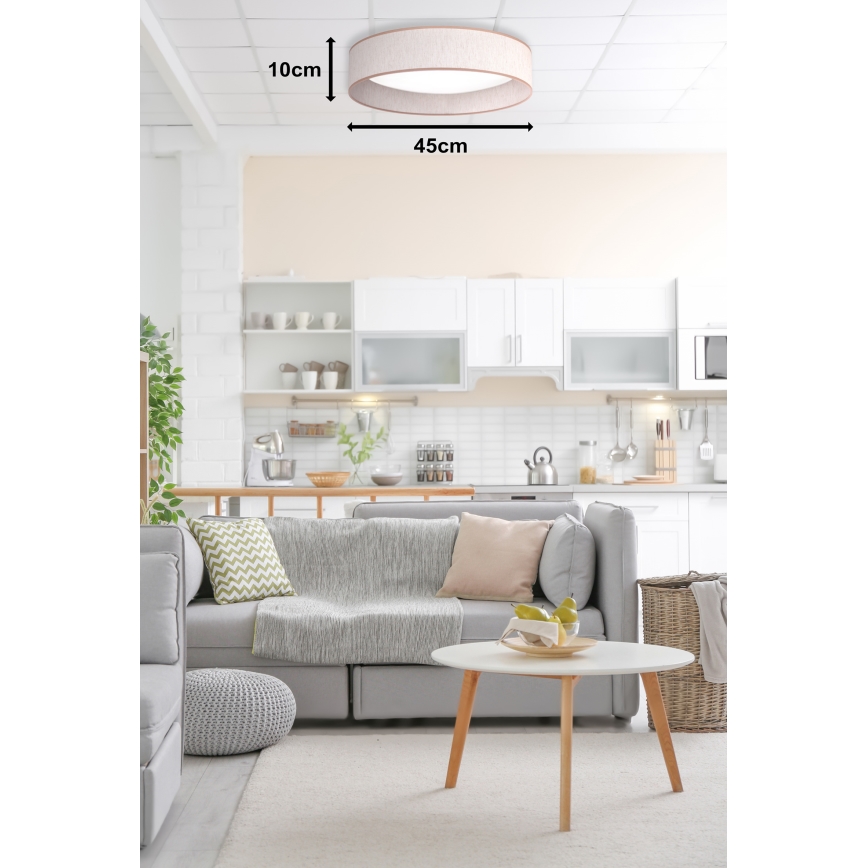 Duolla - LED Ceiling light ROLLER LED/24W/230V d. 45 cm beige
