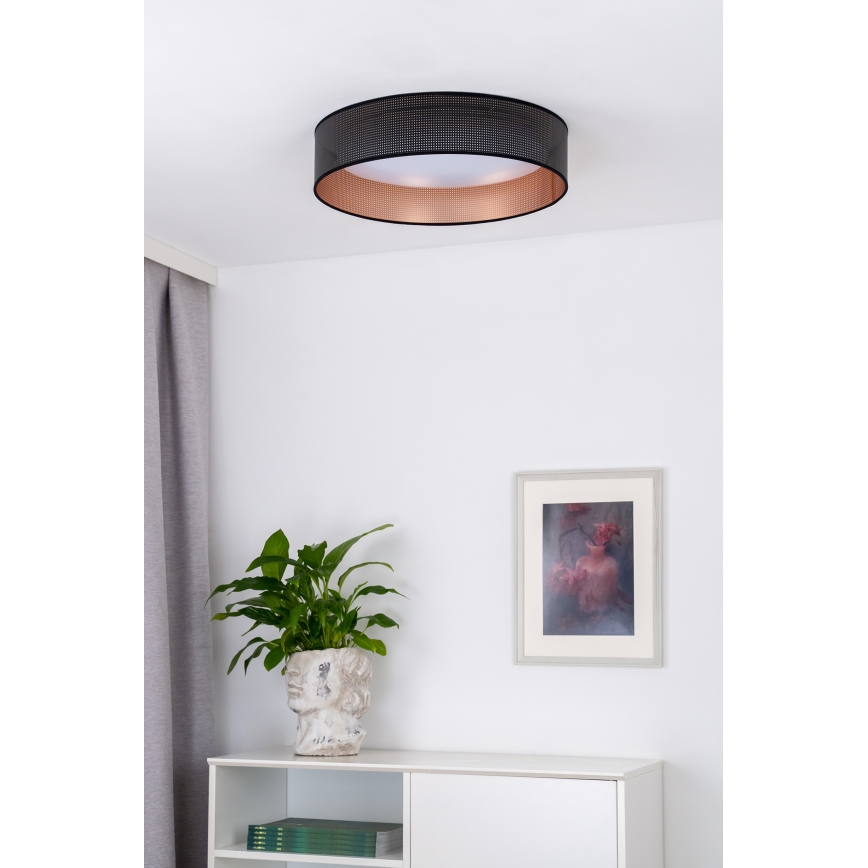 Duolla - LED Ceiling light ROLLER LED/24W/230V d. 45 cm black/copper