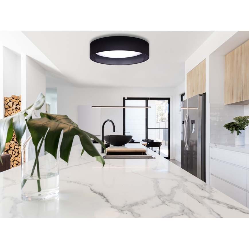 Duolla - LED Ceiling light ROLLER LED/24W/230V d. 45 cm black