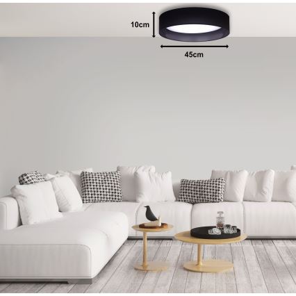 Duolla - LED Ceiling light ROLLER LED/24W/230V d. 45 cm black