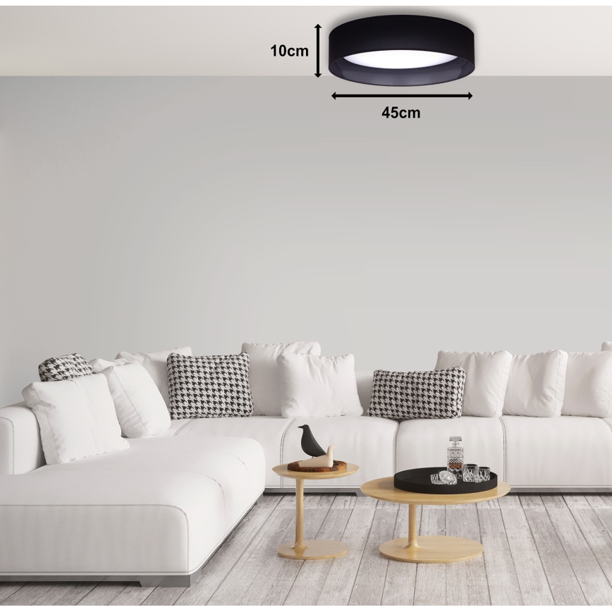 Duolla - LED Ceiling light ROLLER LED/24W/230V d. 45 cm black