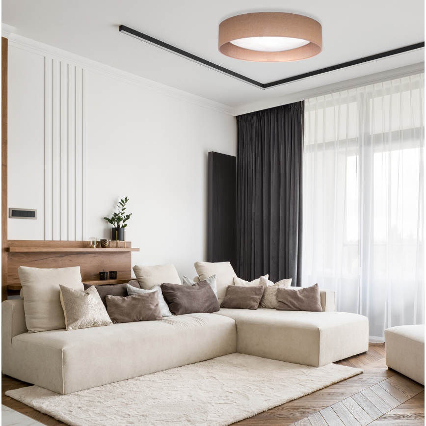 Duolla - LED Ceiling light ROLLER LED/24W/230V d. 45 cm light brown