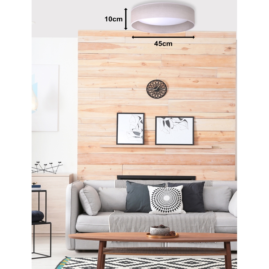 Duolla - LED Ceiling light ROLLER LED/24W/230V d. 45 cm light grey